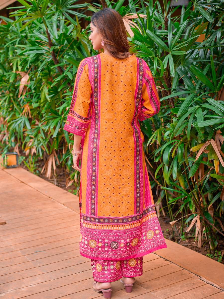 Sanjh Sunrise Pure Muslin Co-ord Set/Pant Set